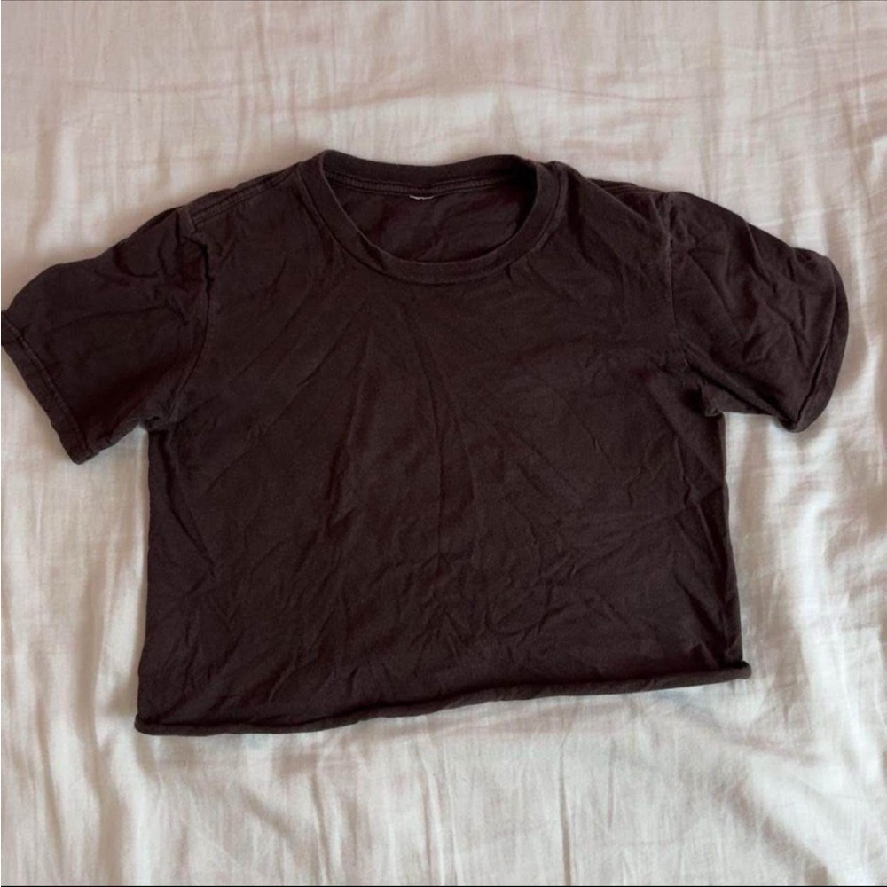 Dark Brown Cropped T-Shirt